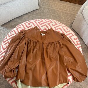 Tyler Boe Brown Puff Sleeve Blouse